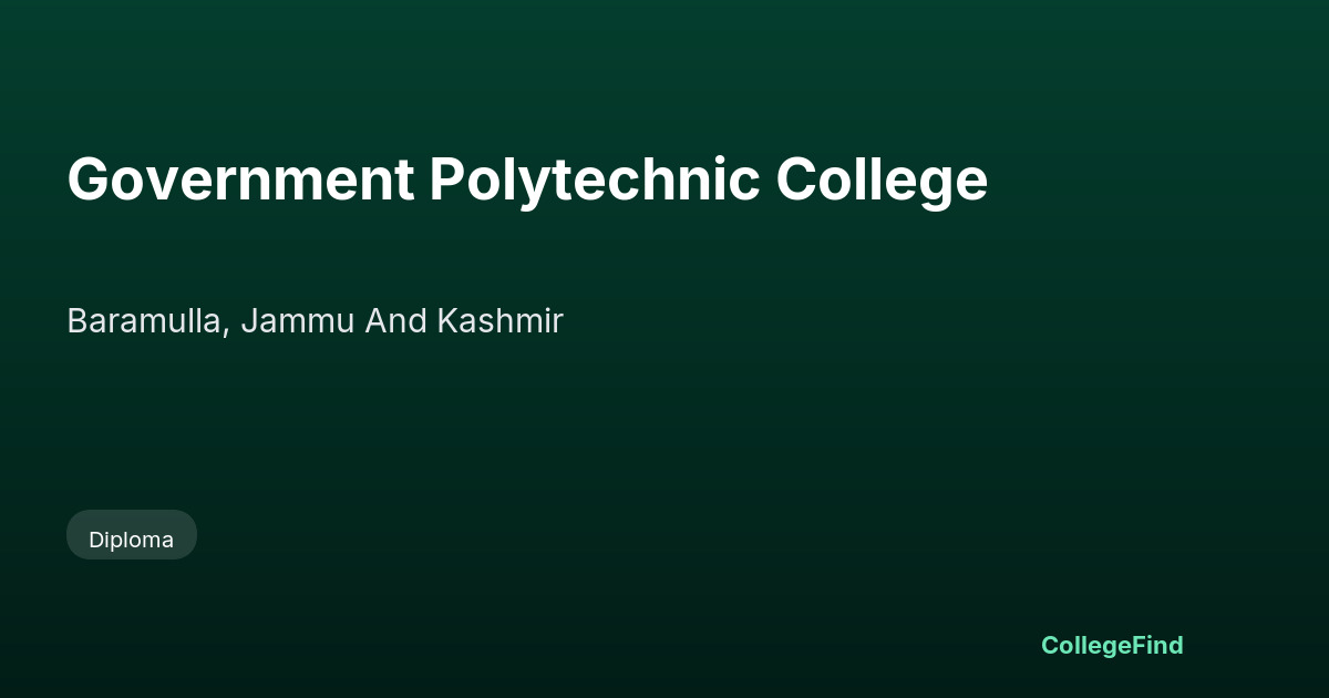 government polytechnic college