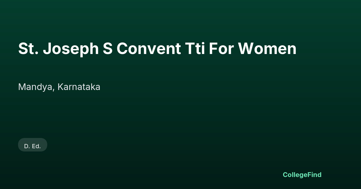 st. joseph s convent tti for women