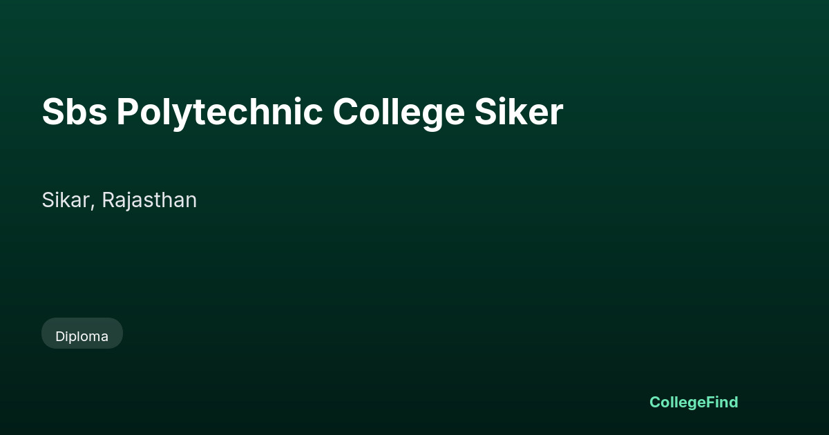 sbs polytechnic college siker