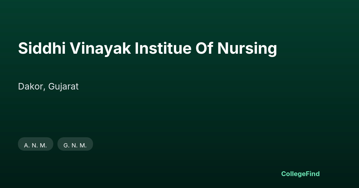 siddhi vinayak institue of nursing