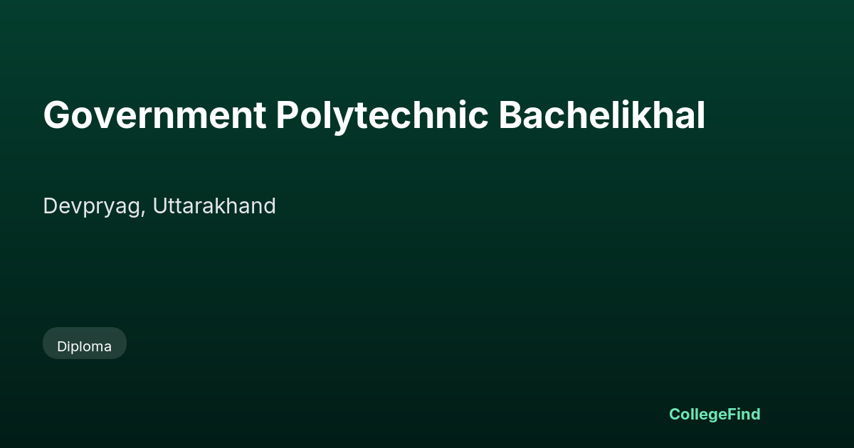 government polytechnic bachelikhal