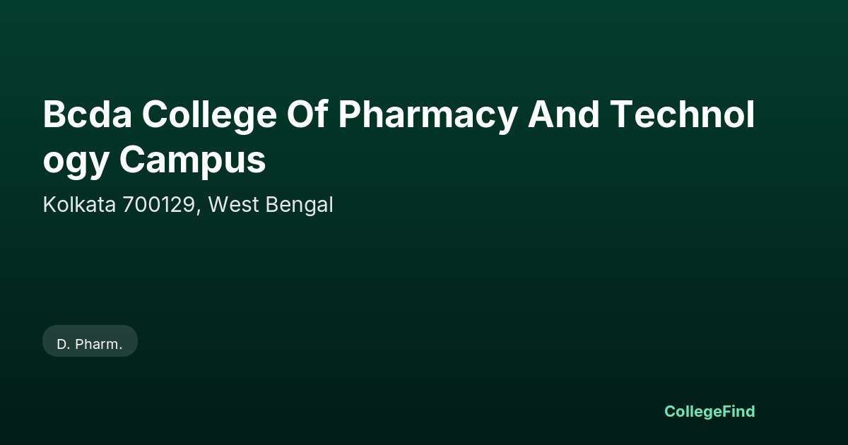 bcda college of pharmacy and technology campus