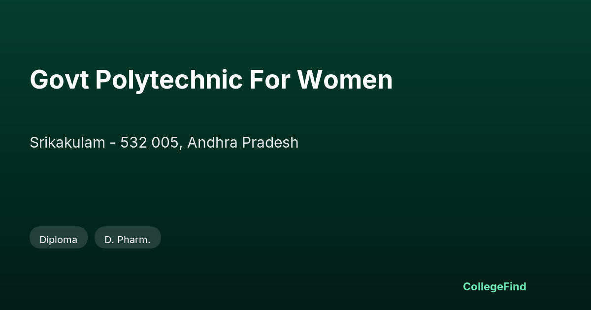 govt polytechnic for women