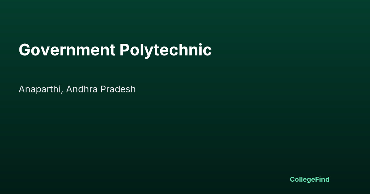 government polytechnic