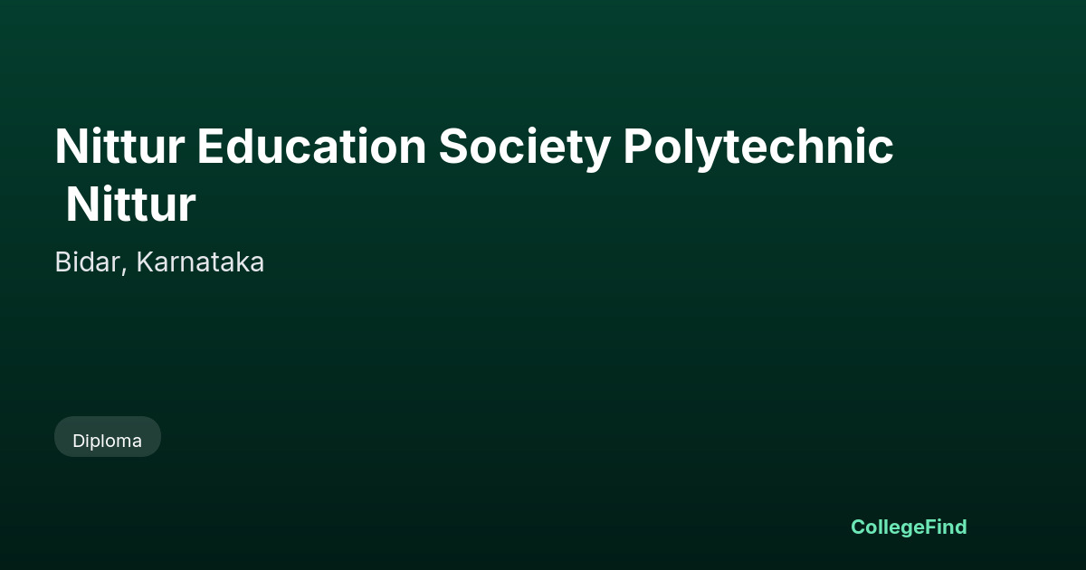 nittur education society polytechnic nittur