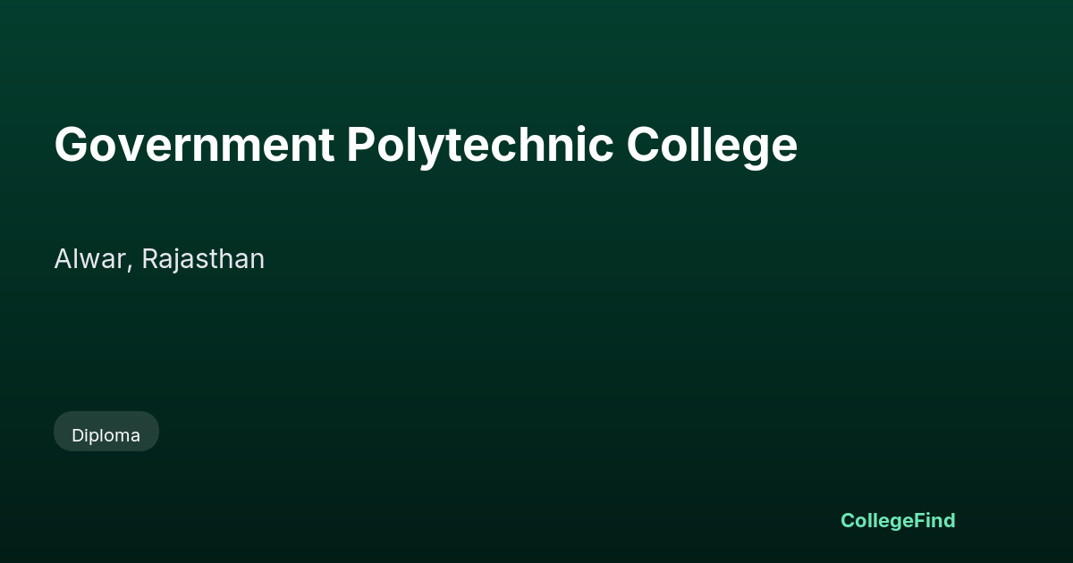 government polytechnic college