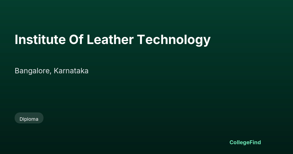 institute of leather technology