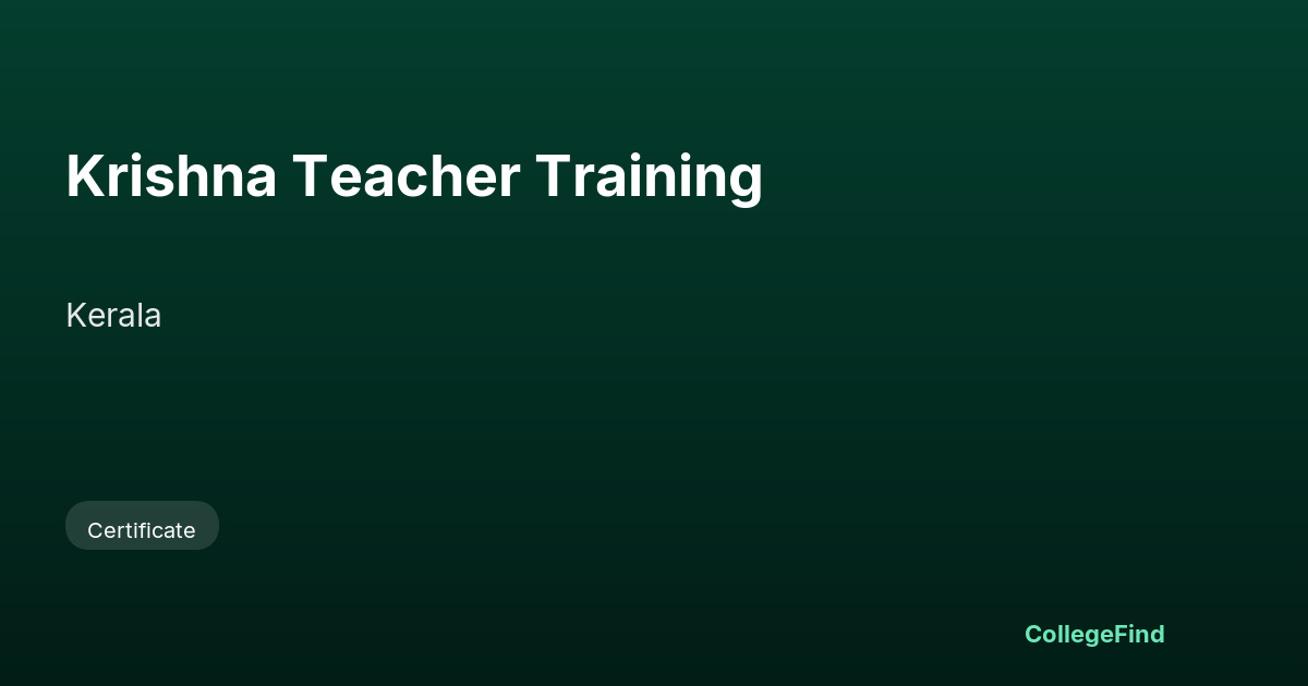 krishna teacher training