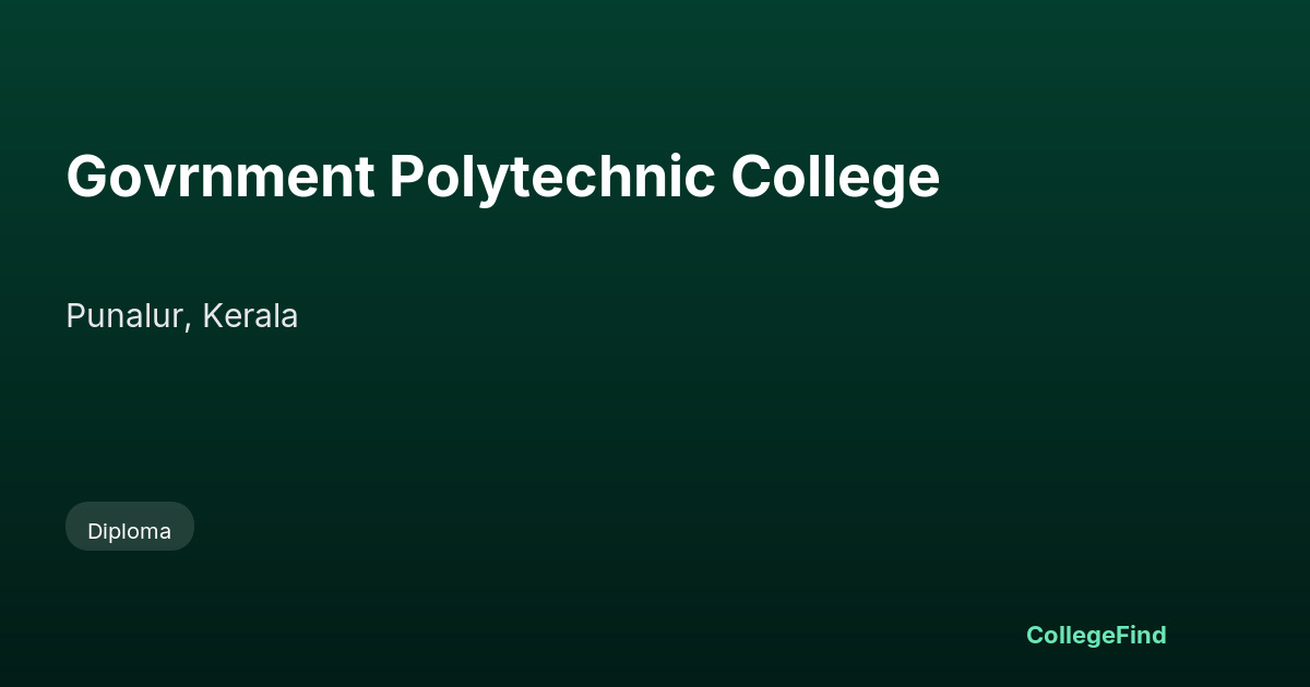 govrnment polytechnic college