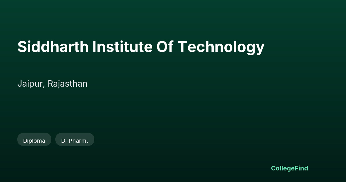 siddharth institute of technology