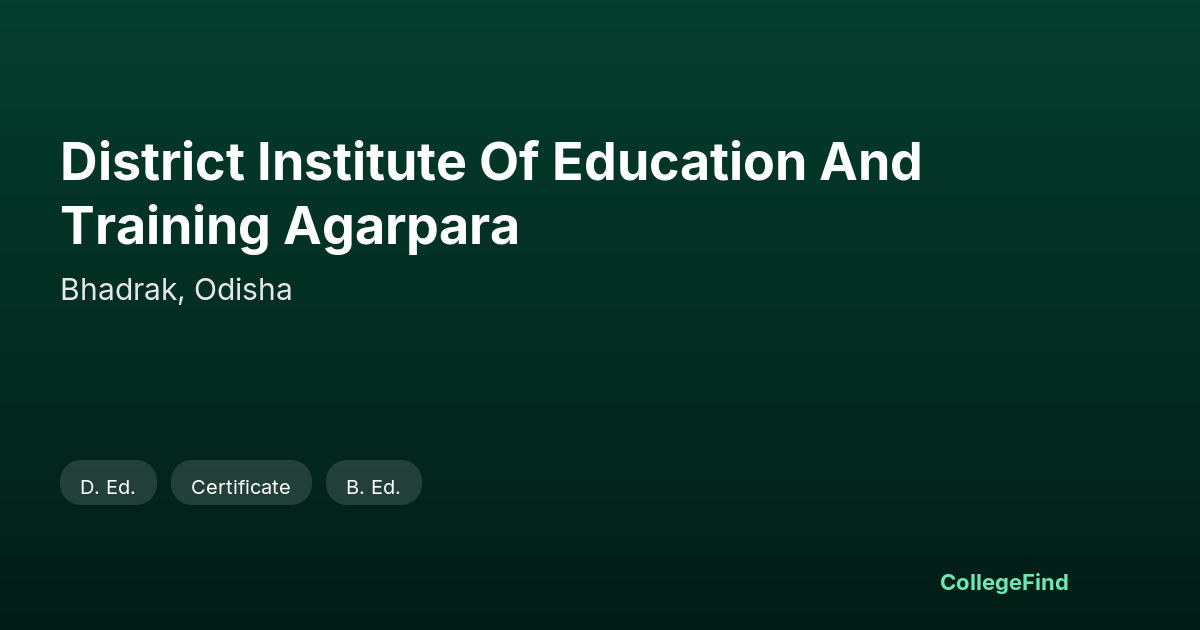 district institute of education and training agarpara