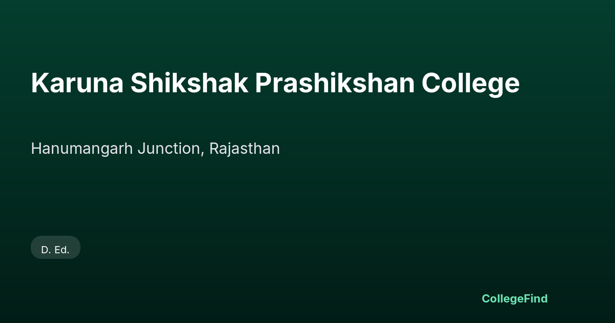karuna shikshak prashikshan college