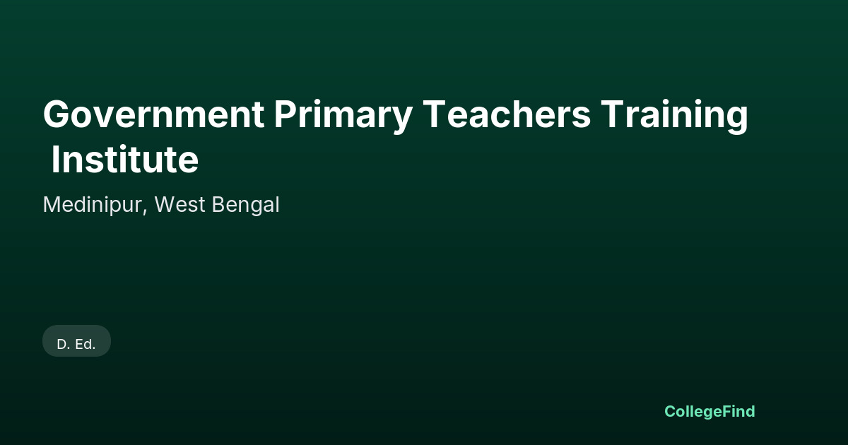 government primary teachers training institute