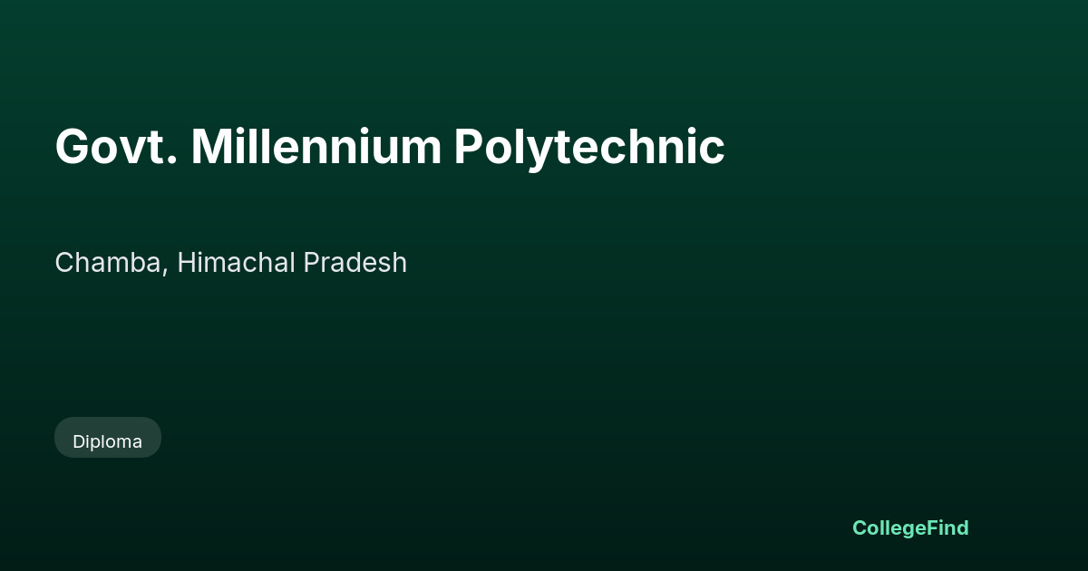 govt. millennium polytechnic