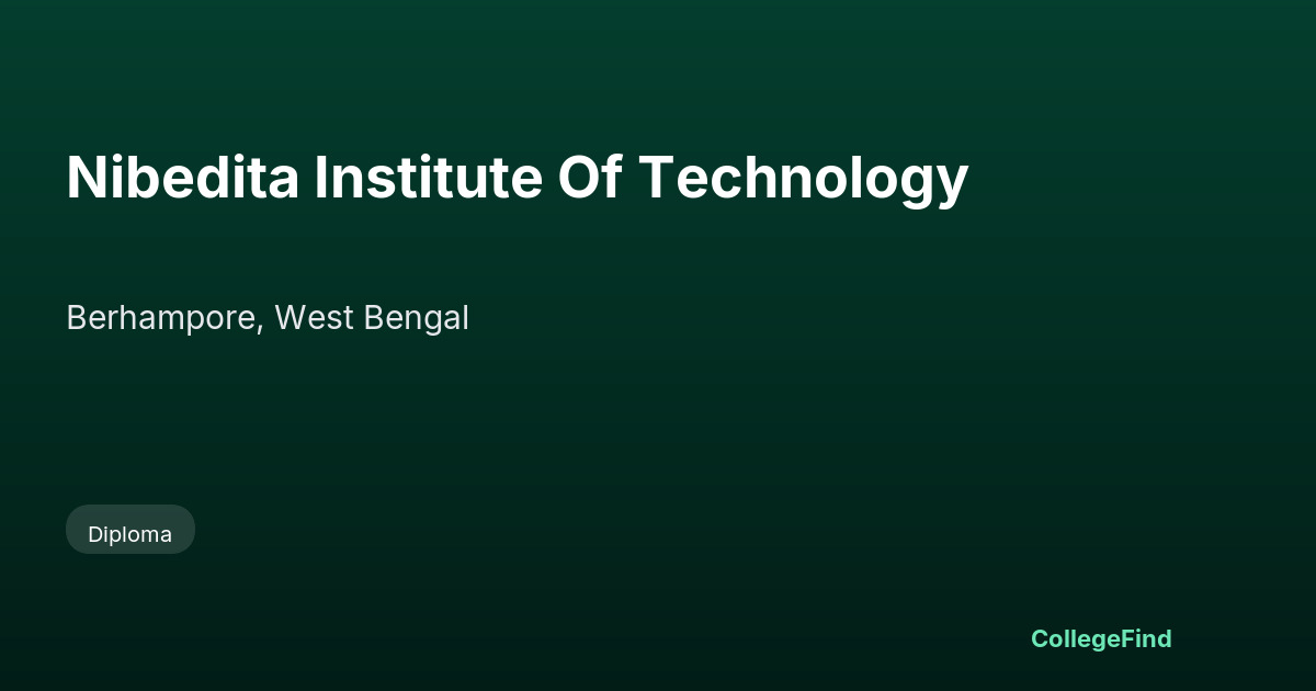 nibedita institute of technology