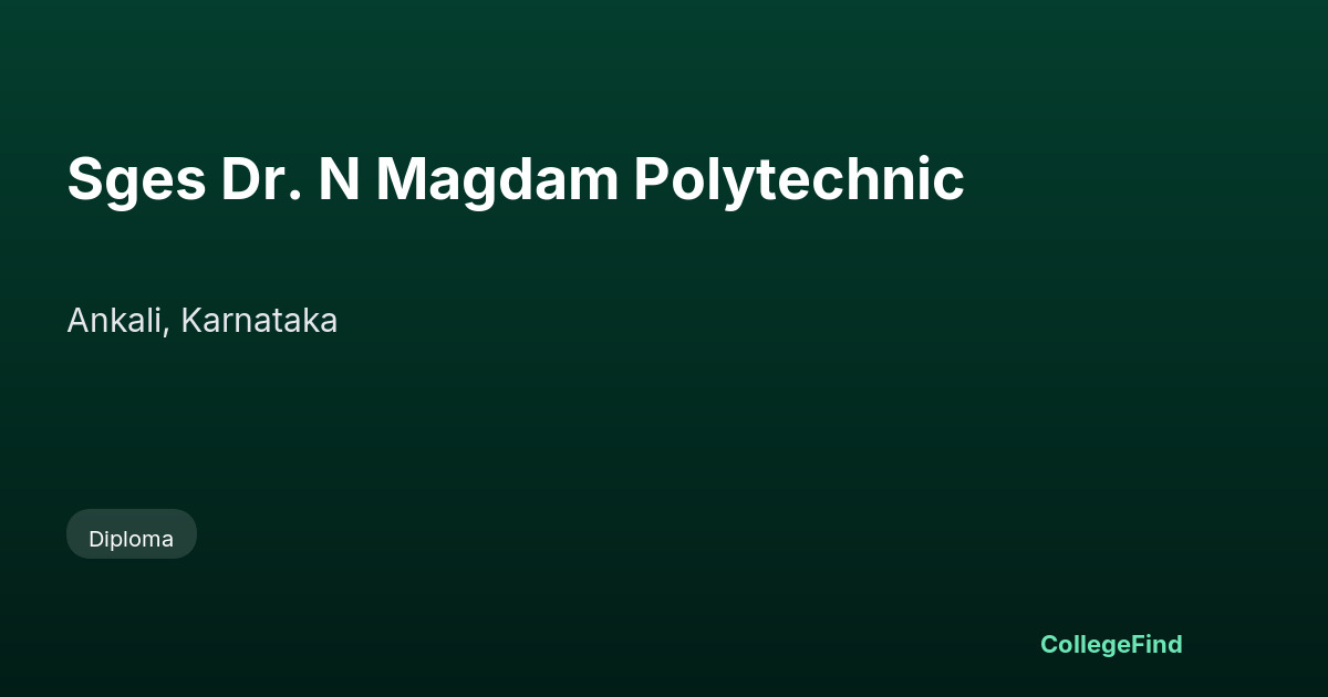 sges dr. n magdam polytechnic