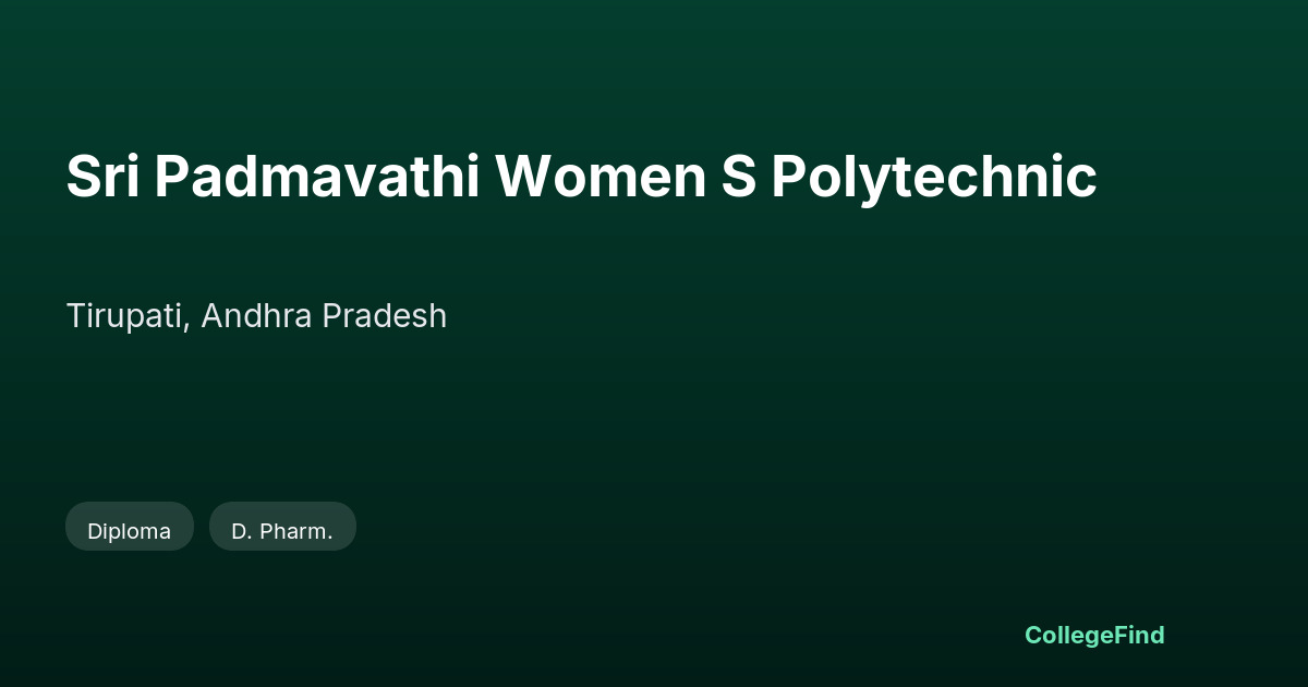 sri padmavathi women s polytechnic