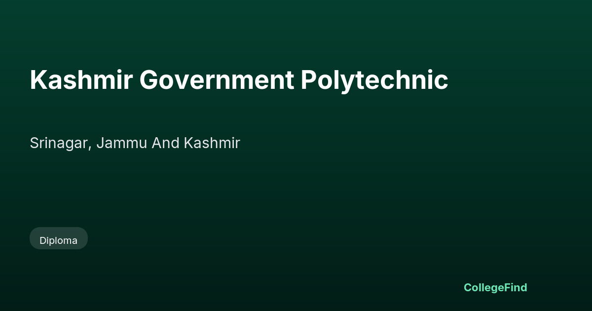 kashmir government polytechnic