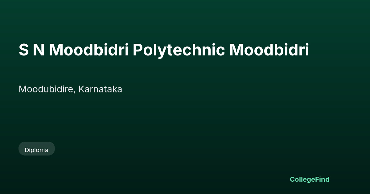 s n moodbidri polytechnic moodbidri