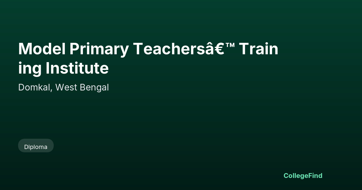 model primary teachers’ training institute