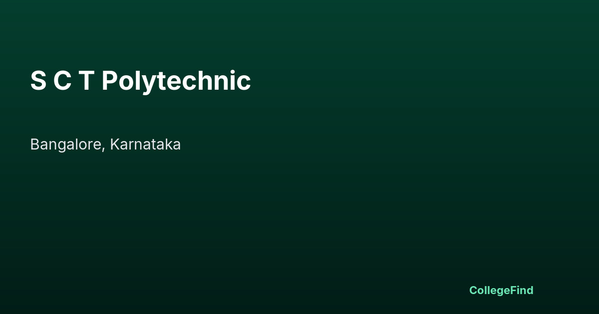 s c t polytechnic