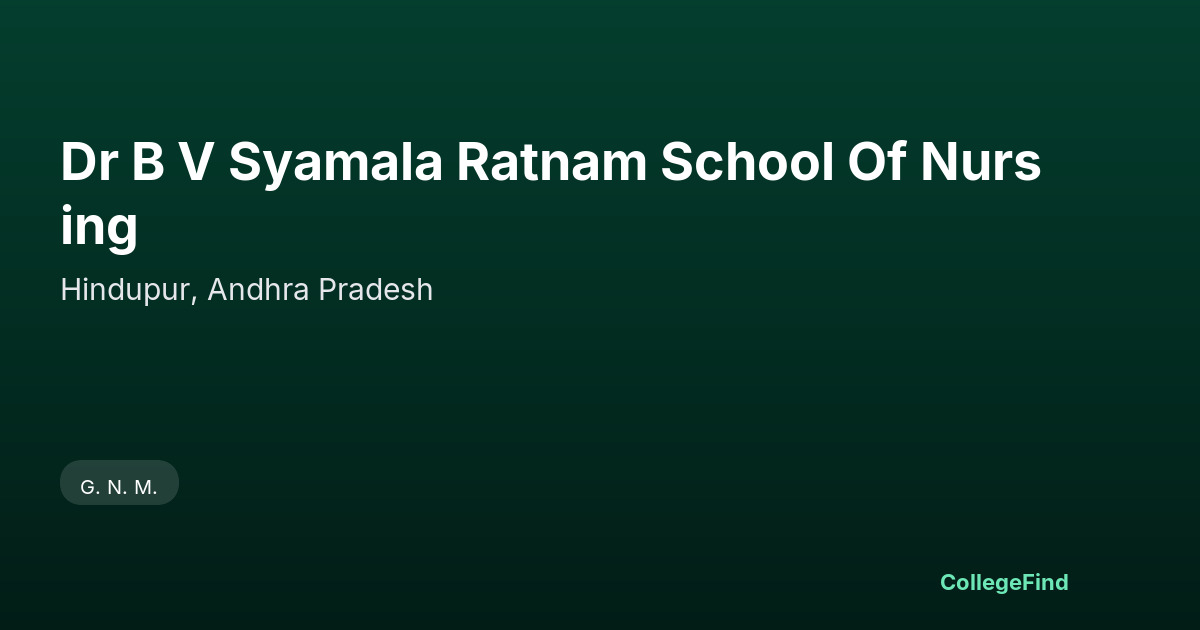 dr b v syamala ratnam school of nursing