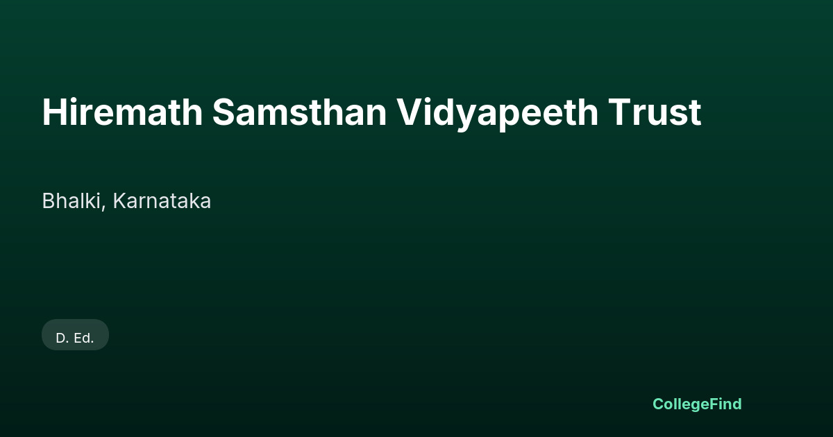 hiremath samsthan vidyapeeth trust