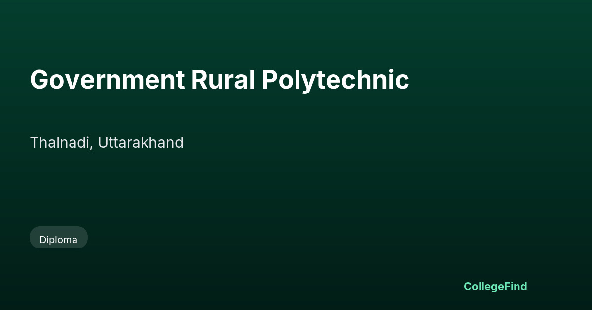 government rural polytechnic