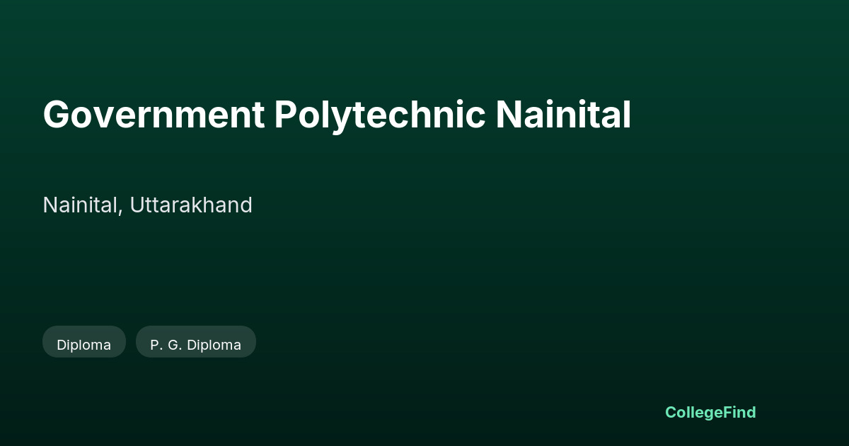 government polytechnic nainital