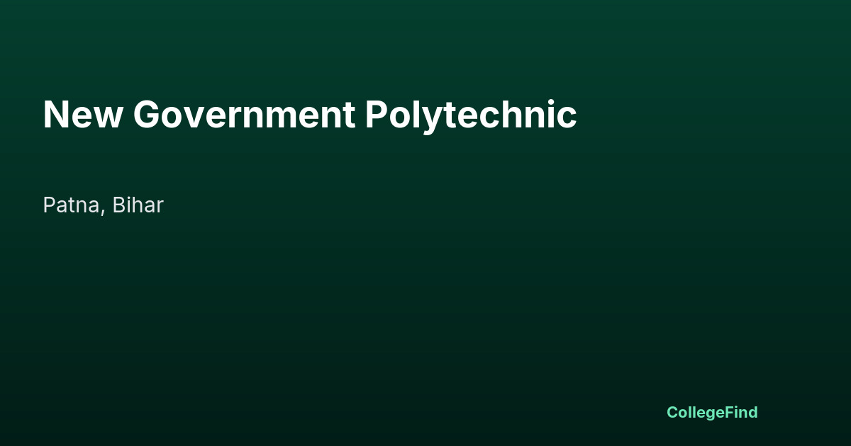 new government polytechnic