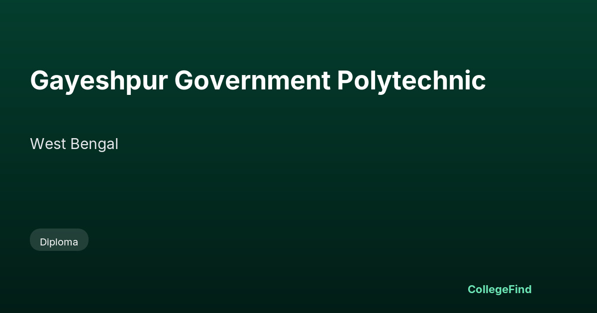 gayeshpur government polytechnic