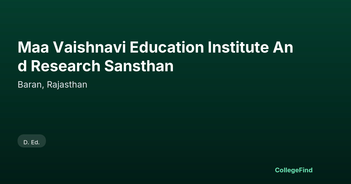 maa vaishnavi education institute and research sansthan