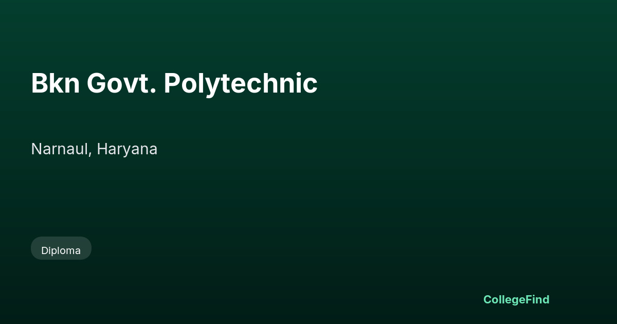 bkn govt. polytechnic