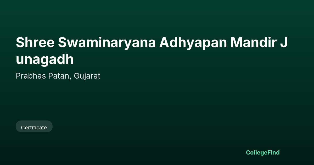shree swaminaryana adhyapan mandir junagadh