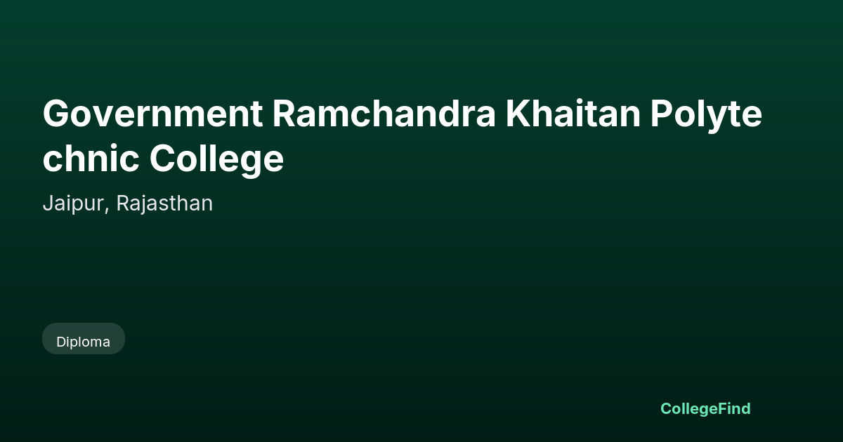 government ramchandra khaitan polytechnic college