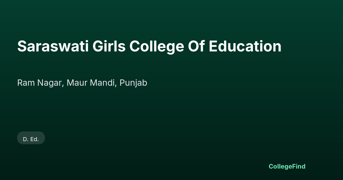 saraswati girls college of education