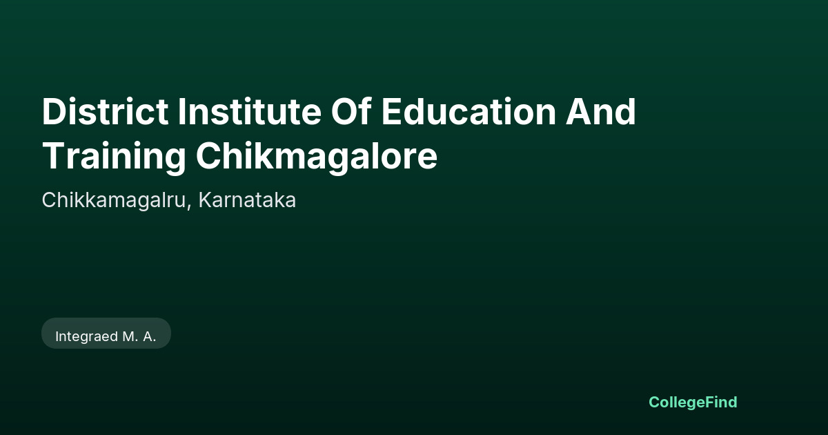 district institute of education and training chikmagalore