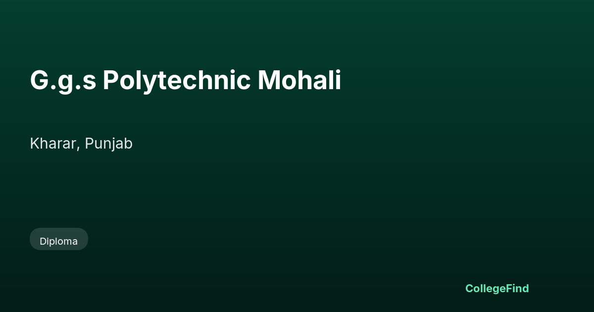 g.g.s polytechnic mohali