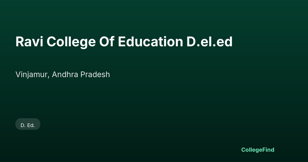 ravi college of education d.el.ed