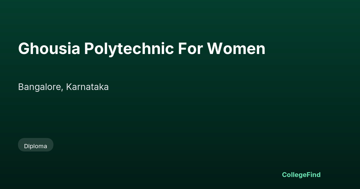 ghousia polytechnic for women