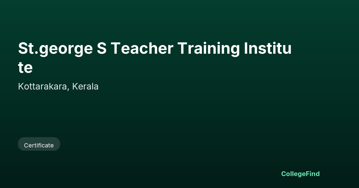 st.george s teacher training institute