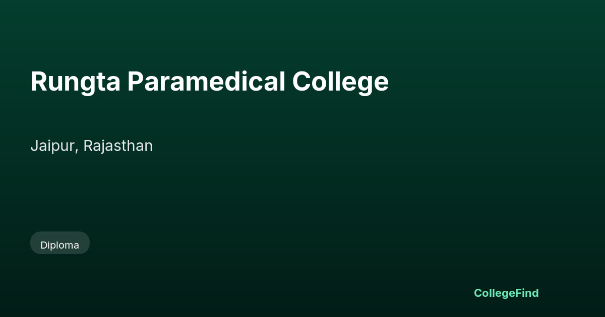 rungta paramedical college