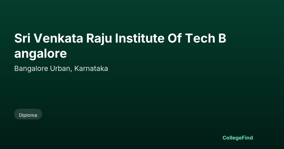 sri venkata raju institute of tech bangalore