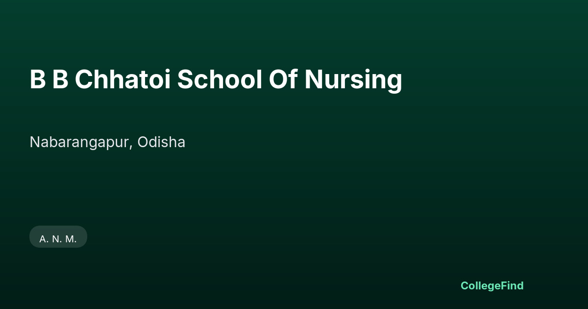 b b chhatoi school of nursing