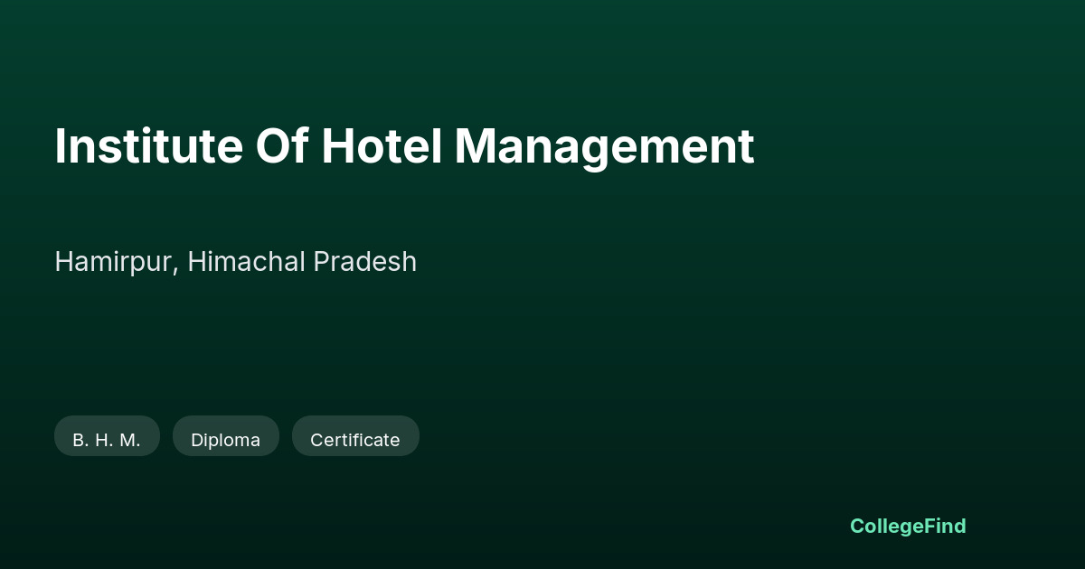 institute of hotel management