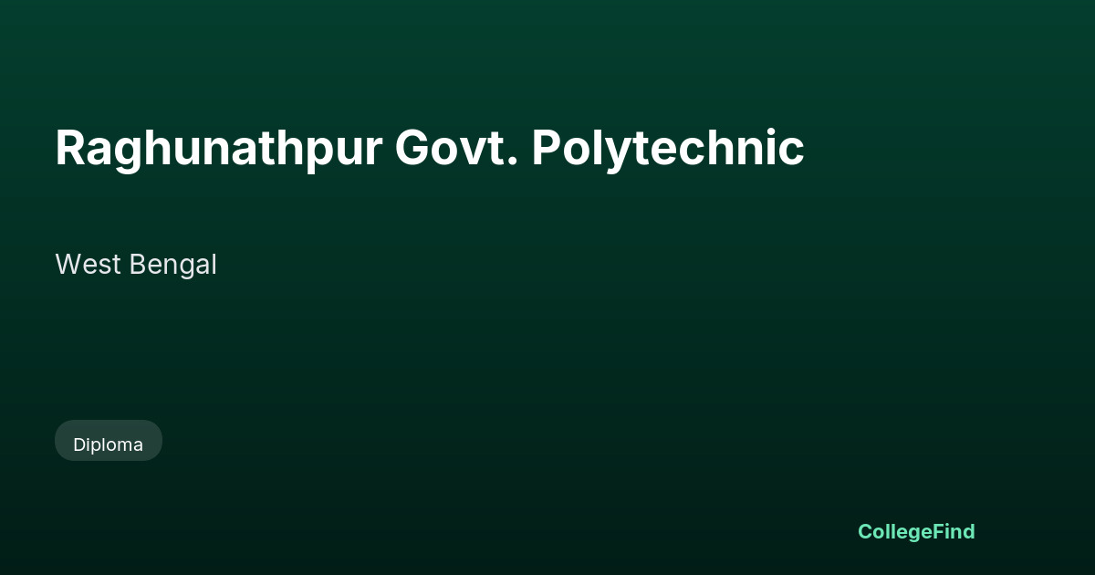 raghunathpur govt. polytechnic