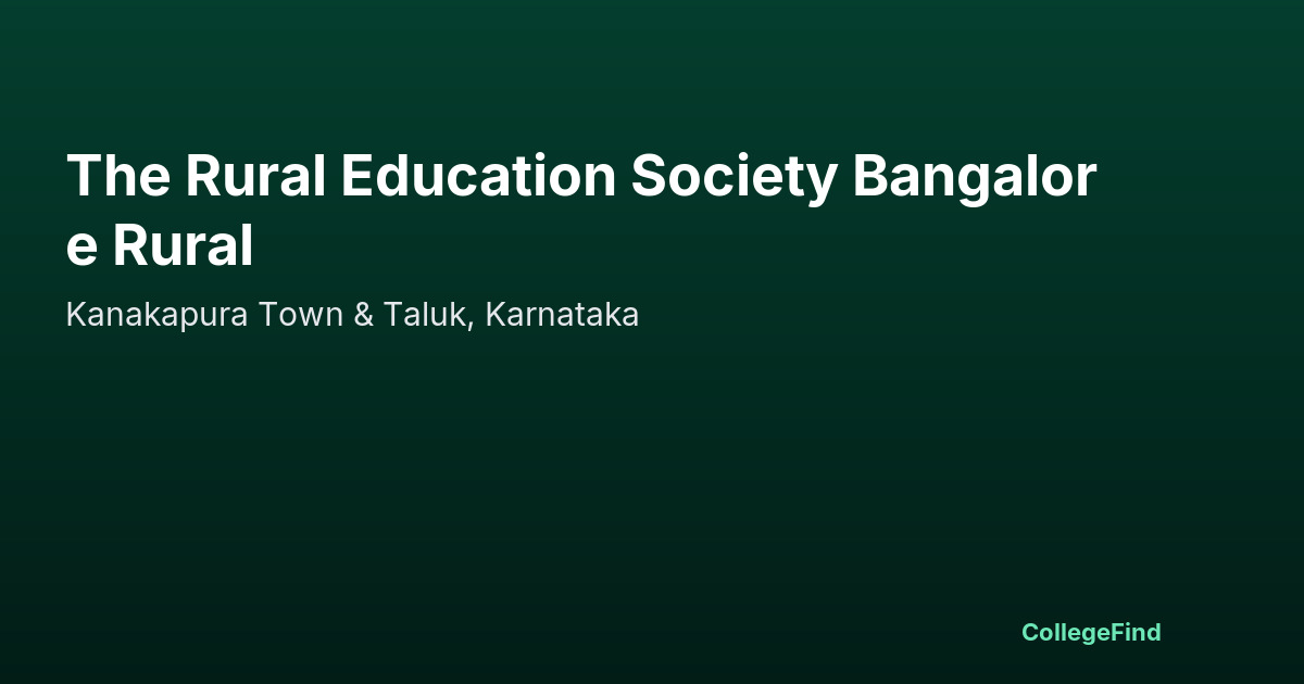 the rural education society bangalore rural