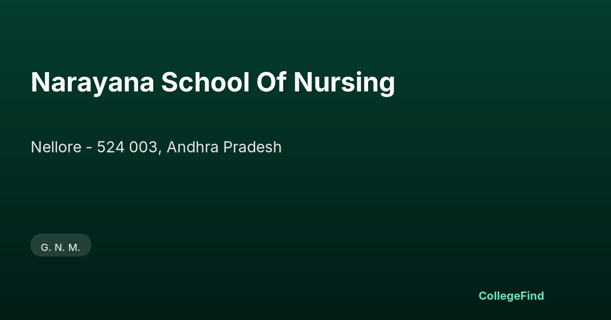 narayana school of nursing