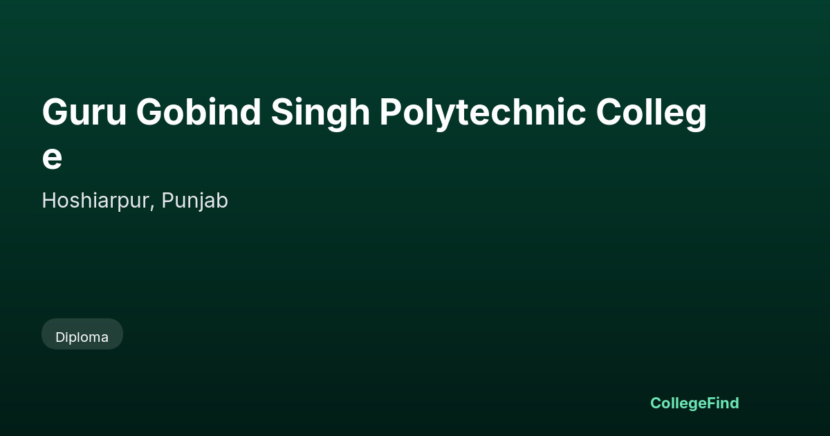 guru gobind singh polytechnic college