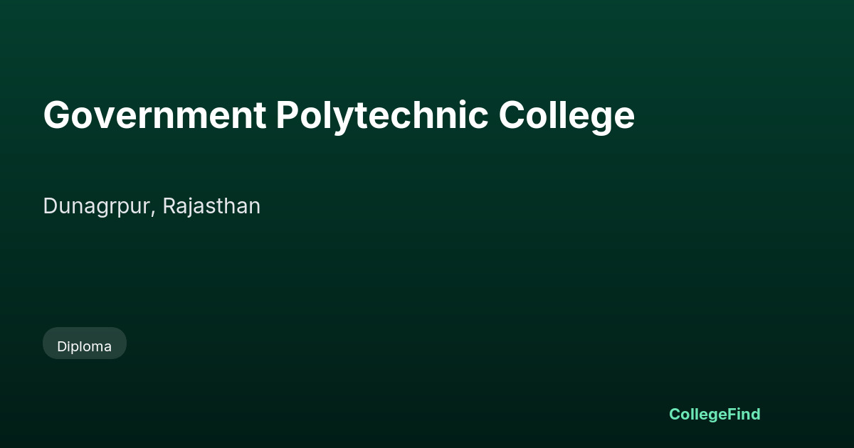 government polytechnic college